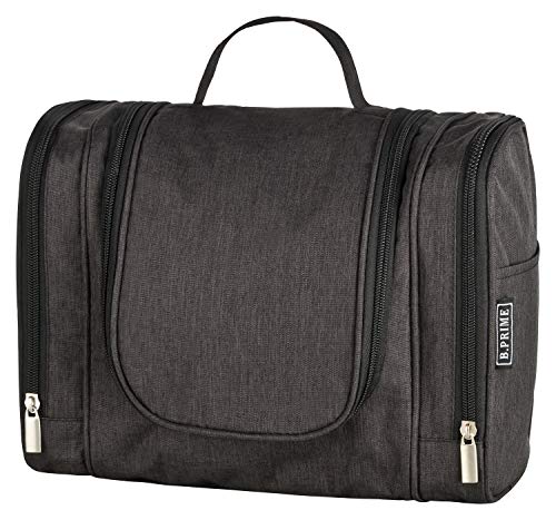 B.PRIME Bolsa de Aseo Classic XL Negro  Neceser prémium Muy Espacioso para Colgar  Medidas: 28x13x22 cm