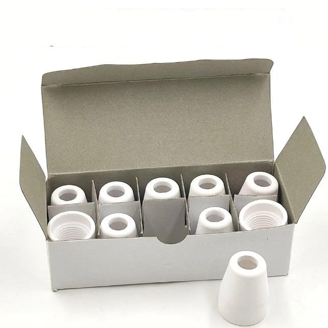 MBI PT-31 Extended Air Plasma Cutting Machine Ceramic Cap Consumables Fit for Plasma Cutter Torch CUT-40 CUT-50, pack of 10