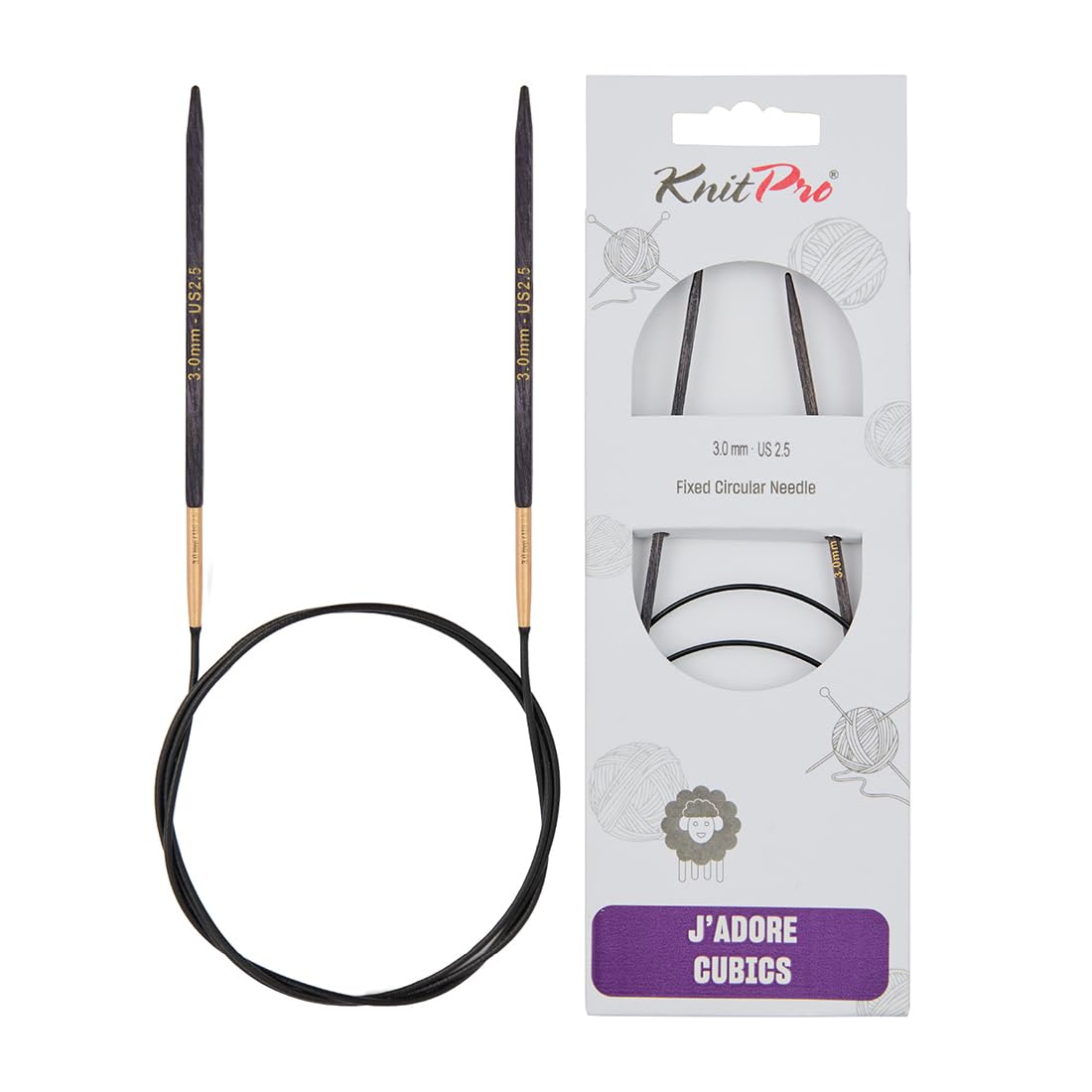 KnitPro J’Adore Cubics Fixed Circular Needles 32" 80cm | 3.00mm