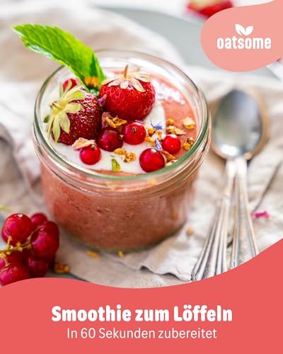 OATSOME® Elsa Erdbeer | Smoothie Bowl Mit Erdbeere & Banane | 100% Natürlich, Vegan & Ohne Zuckerzusatz + Zusatzstoffe | Einfache Zubereitung | Frühstück | Superfoods | Gefriertrocknung | 400g
