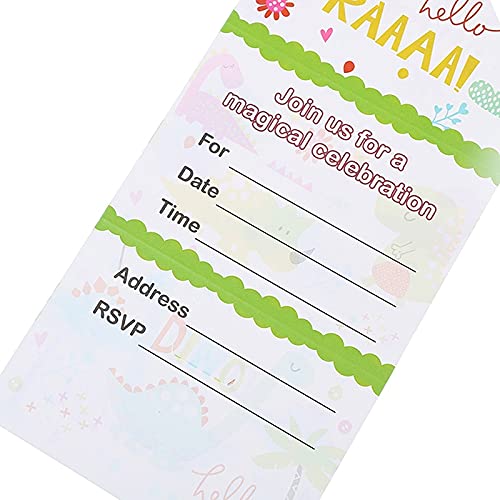 AVOA 12pcs Dinosaure Thème Invitation Carte Party Fournitures Invitations for la décoration de fête d'anniversaire for… - Image 7