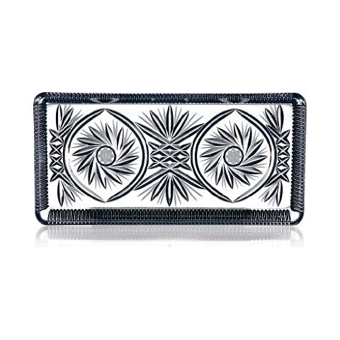 Tablett Konfektplatte Kuchenplatte Marina 28 X 14 cm Handgeschliffen Transparent Kristall Cover