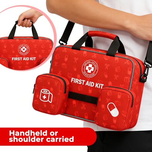 Kit de primeros auxilios de emergencia todo en uno, 530 piezas, kit médico grande para el hogar, coche, camping, viajes, senderismo, deportes y al aire libre - imagen 5