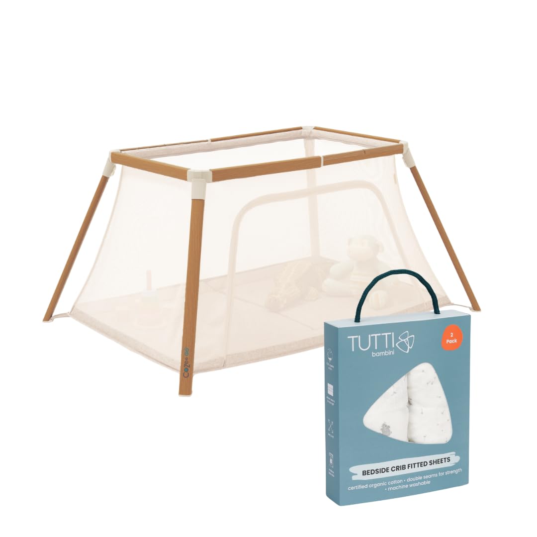 Cocoon Crib Sheets & CoZee Go 3-in-1 Noyer & Crème