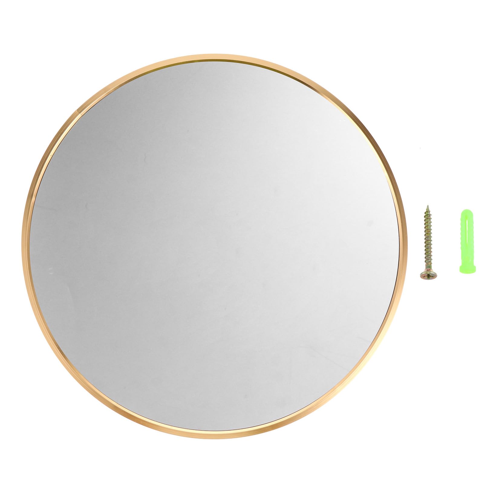 Miroir suspendu rond Vaguelly cadre métallique noir pour décoration de salle de bain