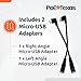 PoE Texas 802.3af Power Over Ethernet PoE Splitter + MicroUSB Connectors, 5 Volts 10 Watts Output & Gigabit Data - for 5V Power to Tablets, Dropcam, Raspberry Pi, Right & Left Angle MicroUSB Adapters