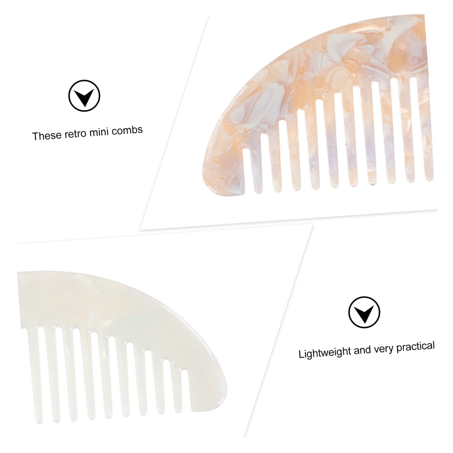 minkissy 10pezzi Pettine Mini Retro Acetato Con Denti Larghi Strumento Per Ricci e Mossi Comb Per Acconciature Pratico e Portatile Resistente e Facile Da Pulire
