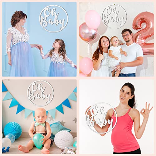 12.6 Inch Baby Wooden Sign For Baby Shower Decorations Glitter Baby Wooden Sign For Gender Reveal Backdrop Wall Photo Props Boy Girl Baby Announcements Birthday Party (White) #TOP6