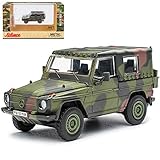 Das Fahrzeug ist ca 5 cm lang Mercedes-Benz G-Klasse G Wolf Bundeswehr Arme Grün 1/87 Schuco Modell Auto mit individiuellem Wunschkennzeichen