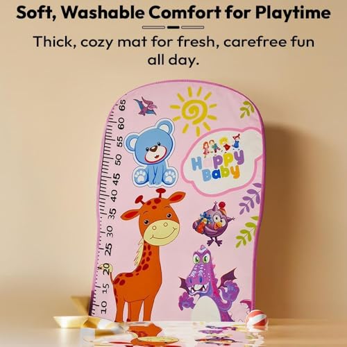 Image of Uonibaby by StarAndDaisy Baby Play Gym mat, Kick & Play Gym mat with Piano for Baby, Infants & Toddler Gym, Hanging rattles Toys and Fitness Rack (Pink)