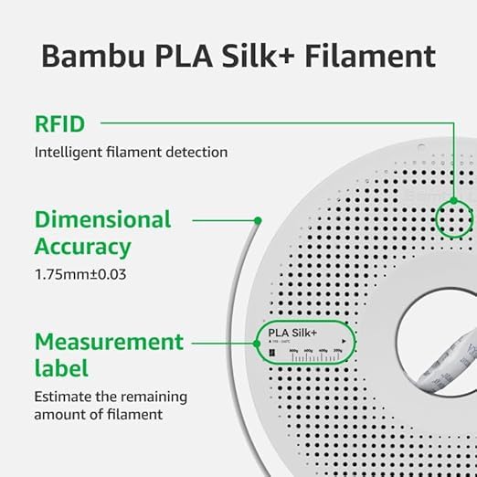 Image of 3IDEA Bambu Lab PLA Silk+ 3D Printing Filament - Gold, Reusable Spool 1KG