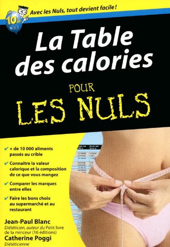 Télécharger La table des calories pour les nuls Gratuit