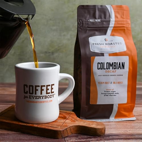 Image of Fresh Roasted Coffee, 100% Colombian Decaf, 12 oz, Medium Roast, Kosher, EA Natural Decaf, Ground