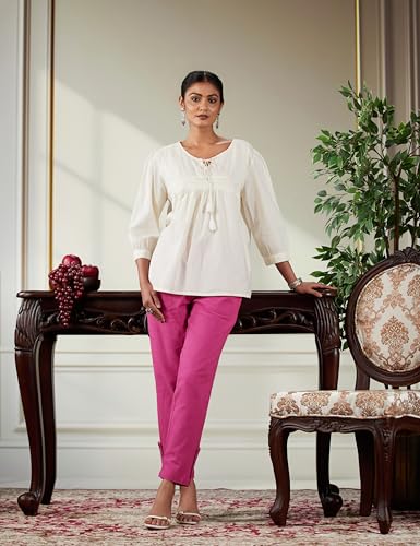 Image of Jaipur Kurti Women's Pleat-Front Regular Pants