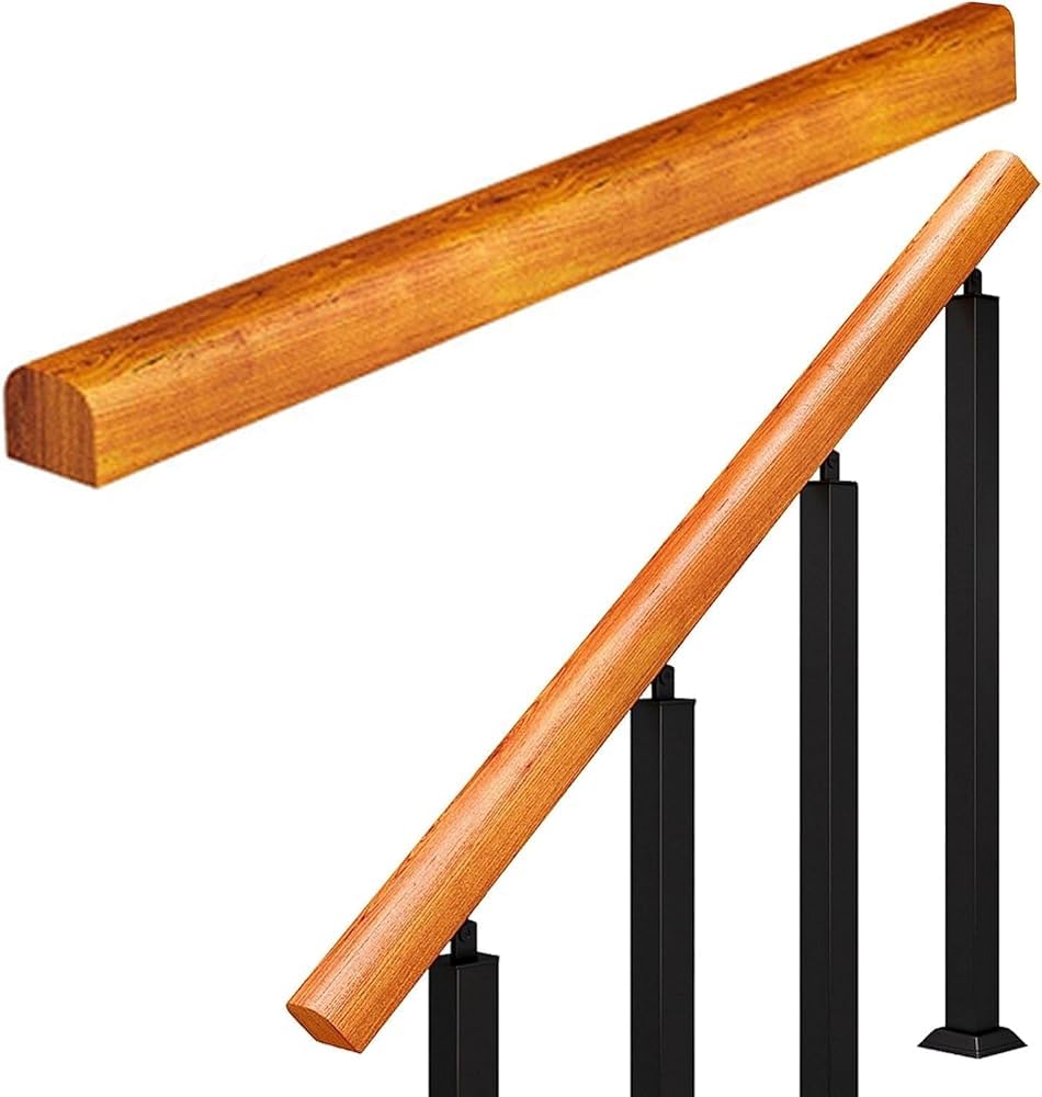 Balustres de couloir et escaliers intérieurs via rambarde en bois moderne