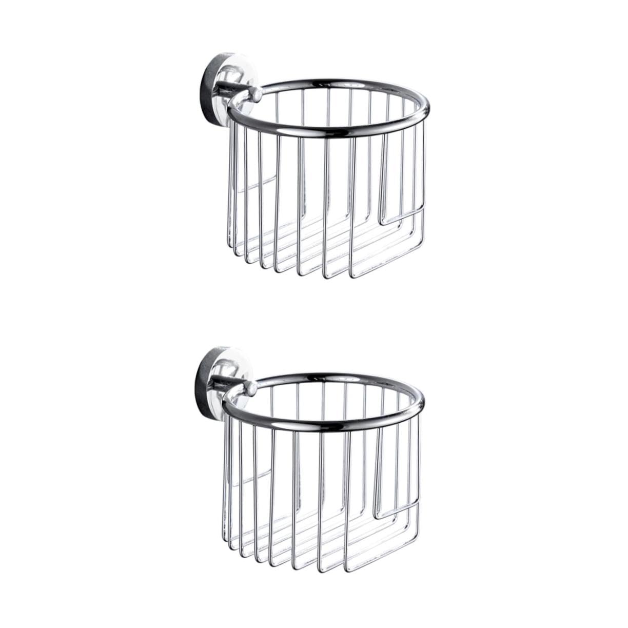 HOMSFOU 2pezzi Porta Rotolo Carta Igienica Inossidabile Supporto Muro Per Organizzazione Bagno e Cucina Design Elegante e Resistente Alla Corrosione Compatibile Con Tutti Tipi Carta