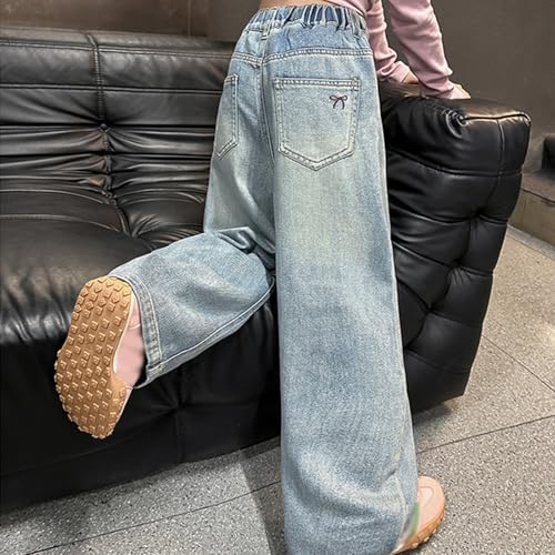Girls Baggy Boyfriend Jeans Elastic High Waist Distressed Denim Pants Wide Leg Straight Trousers Streetwear Harajuku Trousers4