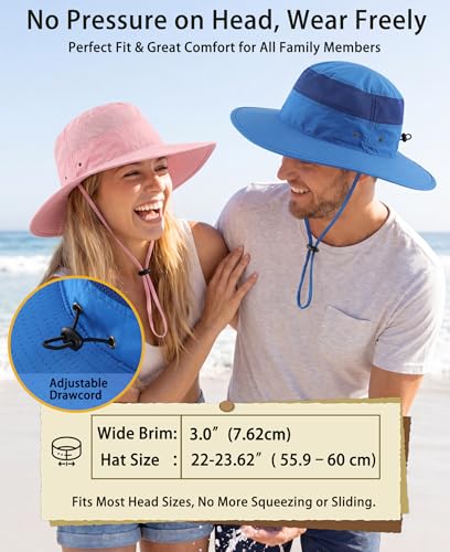 Image of Home Prefer UPF 50+ Men's Sun Hat Wide Brim Bucket Hat UV Protection Hat for Mens Womens Beach Safari Gardening Golf Fishing