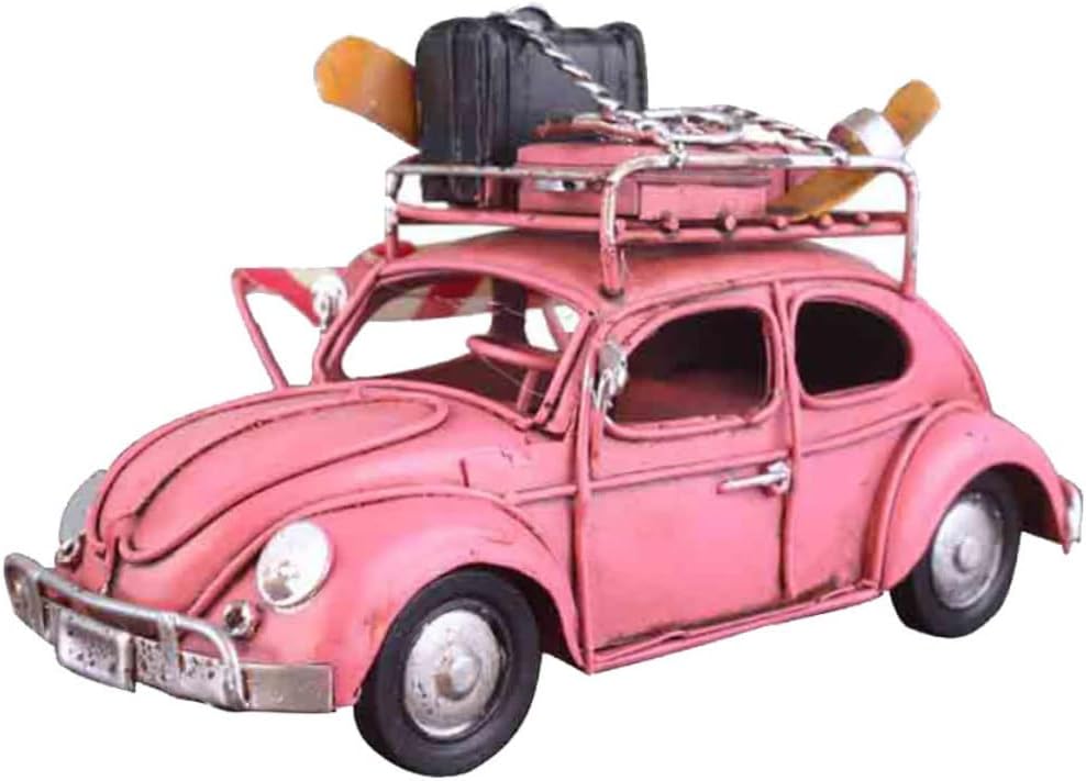 Iron Beetle Car Model Vintage Desktop Decoration for Home Adornment Creative Table Ornament 10-inch Size Detailed Craftsmanship