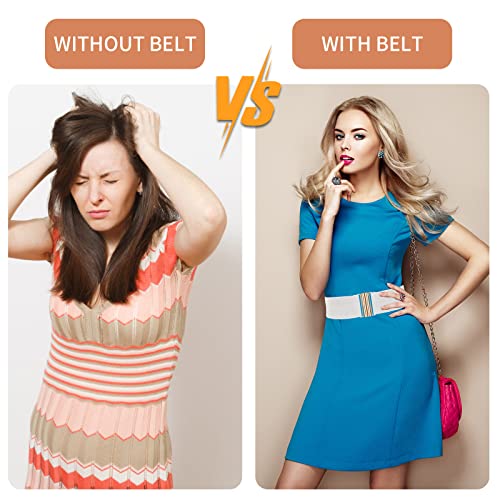 cobee Wide Stretchy Belts for Women, Vintage Elastic Waist Belts Fashion Retro Adjustable Cinch Belt with Buckle for Dresses2