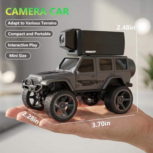 Image of 1 /64 FPV Mini RC Car Truck Camera Toys with LCD Screen for Kids Adults Gift | Remote Control Truck with Magnetic 45 Camera, App Control, 2 Speed, 2.4GHz Indoor Toy Cars, Toy Cars for 6-12 Boys Girls