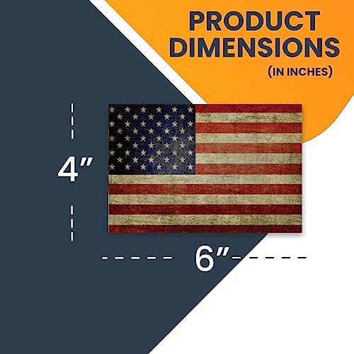 Magnet Me Up Weathered American Flag Car Magnet Decal, 4X6 Inches, 2 Pack, Red, White And Blue, Heavy Duty Automotive Magnet For Car Truck Suv #TOP1