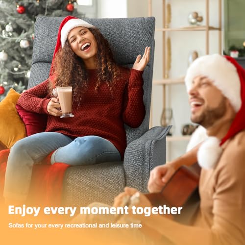 Srfzluxy Fernsehsessel Massagesessel mit Liegefunktion, Relaxsessel mit Wärme und Massage, 360°Drehbarer TV Sessel Wohnzimmer, Schaukelstuhl mit Gepolsterte Kopfstütze, 2 Seitentaschen – Bild 6