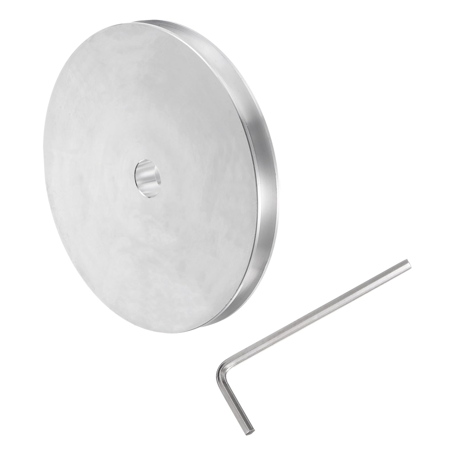 QUARKZMAN Poulie en V de 12 mm d'Alésage, OD 100 mm, Une Seule Rainure en Alliage d'Aluminium pour Courroie Ronde PU de 6 mm, Arbre Moteur de Machine de Perçage avec Installations