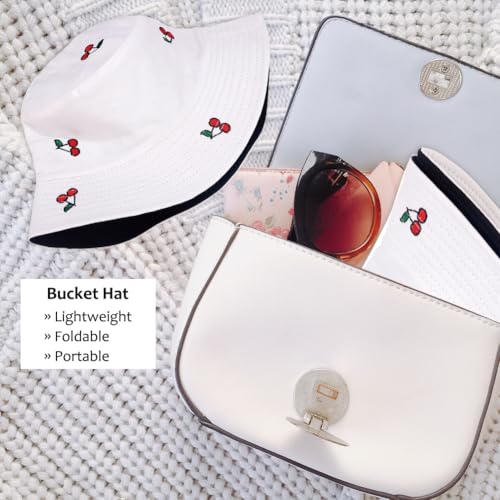 Image of Reversible Bucket Hat for Women Summer Travel Fisherman Cap, Girls Cute Double Side Wear Bucket Cap