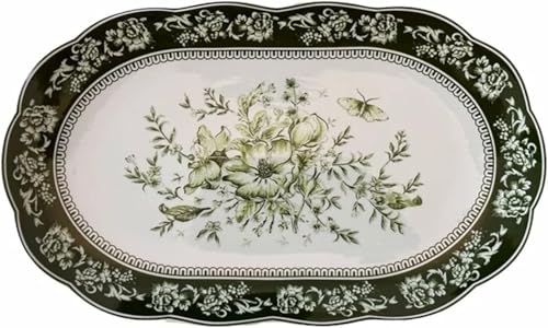 MsiDtsoy �f�B�i�[�v���[�g �s�U�M �J���[�M �_�[�N�O���[�� �Z���~�b�N �G���K���g�w�r�[�f���[�e�����I�ȓ_�S�f�U�[�g�v���[�g �ϔM �H�� ������� �a�H�� �ƒ�p���Ɨp (29.3*17.5cm)