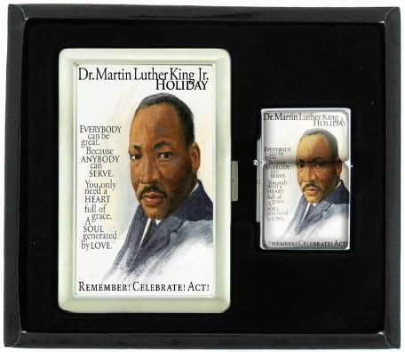 Cigarette Case and Oil Lighter Gift Set Martin Luther King Jr Design-002