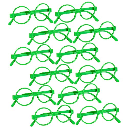 STOBOK 30 Piezas Marco De Gafas Redondas Suministros Para Fiestas De Los 90 Gafas Verde Neón Disfraz De Mago Gafas Redondas Sin Niño Víspera De Todos Los Santos Regalo El Plastico