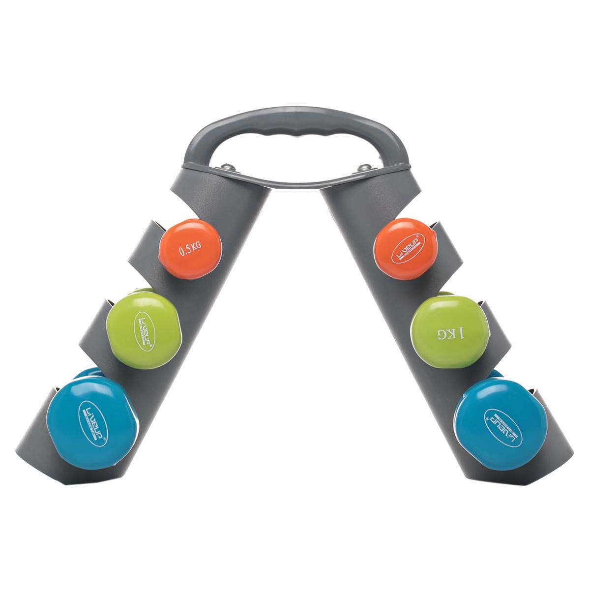 Live Up LS2310 Fixed Weight Dumbell Set, 7 kgs