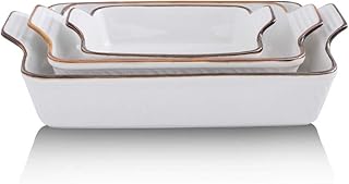 Bakeware Set, Ceramic Baking Dish Set, Rectangular Casserole Dish Set, L...