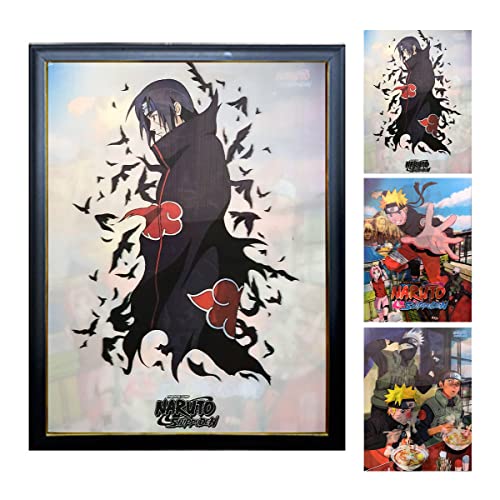 12"×16" Holographic Poster 3D Motion Anime Poster Pictures With Wood Framed For Room Wall Decor Anime Wall Art (3 Pictures Change) #TOP28
