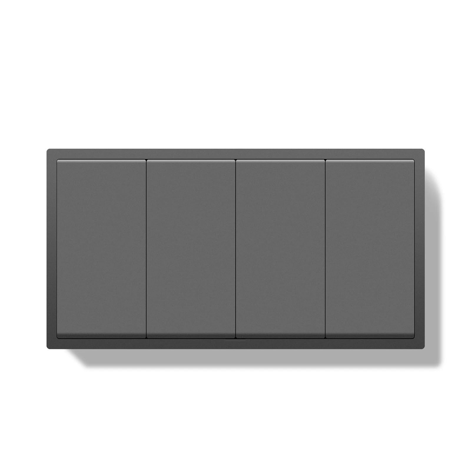 Interrupteur Mural,DéTecteur Mural Interrupteur mural simple 1/2 Gang, double interrupteur d'éclairage, triple grand bouton, 1 voie, cadres en plastique, 10 A(2G 2G Grey)
