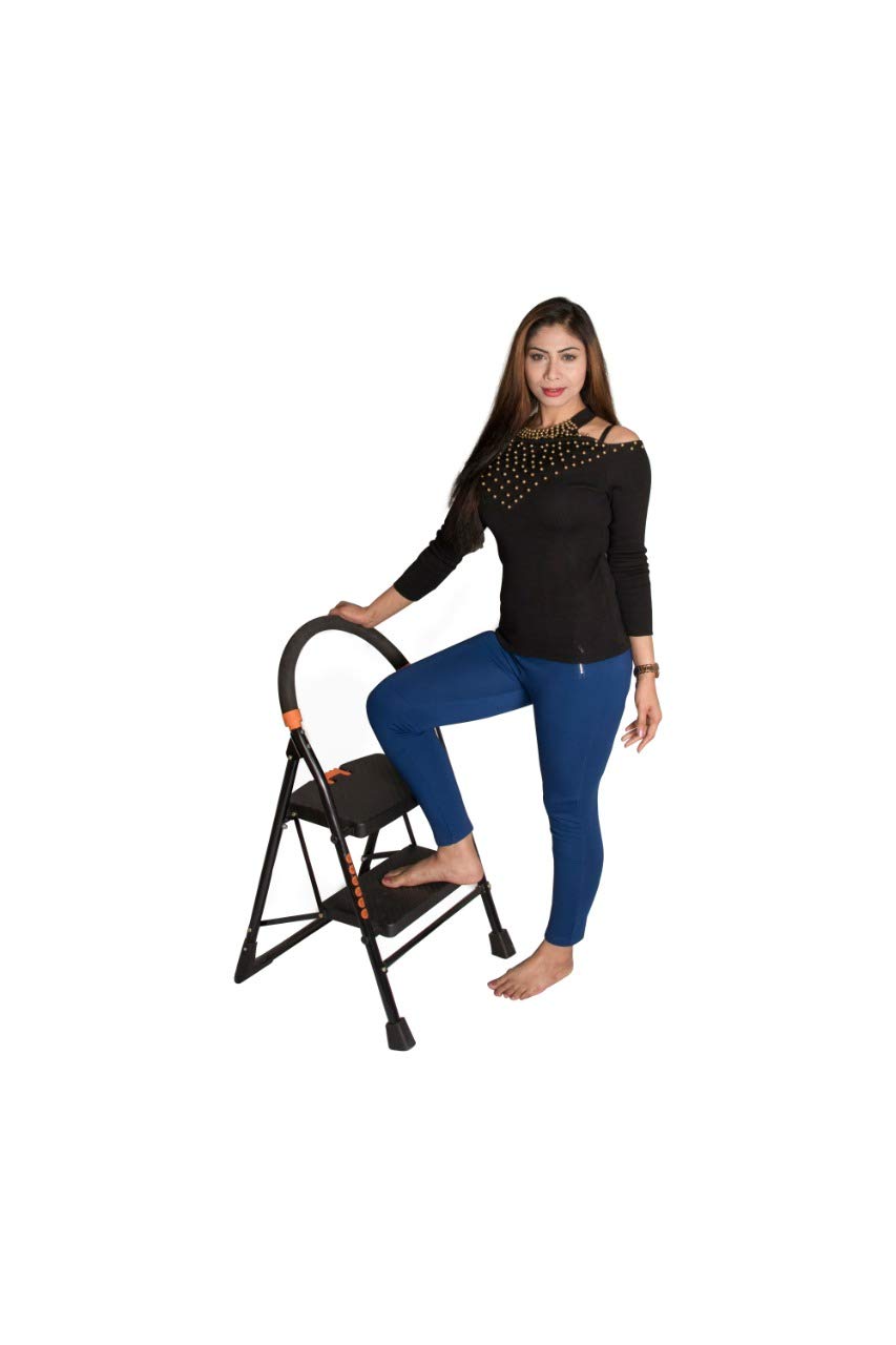 Parasnath Black Diamond Ladder 2 Step Heavy Folding Step Ladder with Wide Step 2.7 FT Ladder Made in India 1