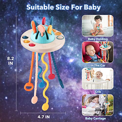 Ficus Baby Montessori Toys 18 Months And Up,Ufo Food Grade Silicone Pull String Activity Toy,Baby Sensory Toys Early Development Toys, Fine Motor Skills Toys For 2 3 Year Old Boys Girls #TOP2