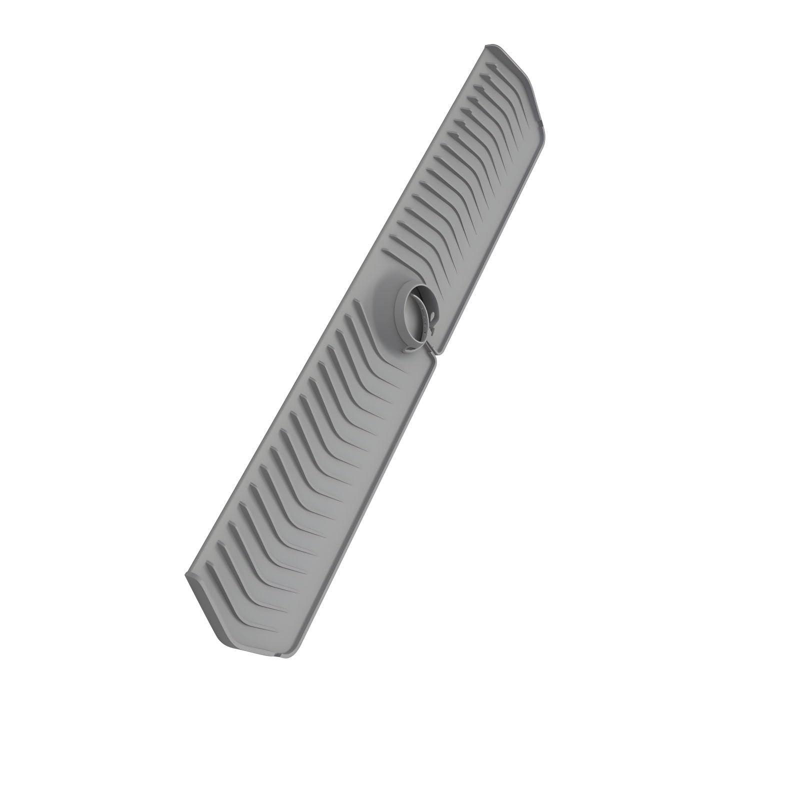 The 30" extended silicone tap drip catcher features adjustable holes for use in most sinks. Countertop protector to reduce spills and stains