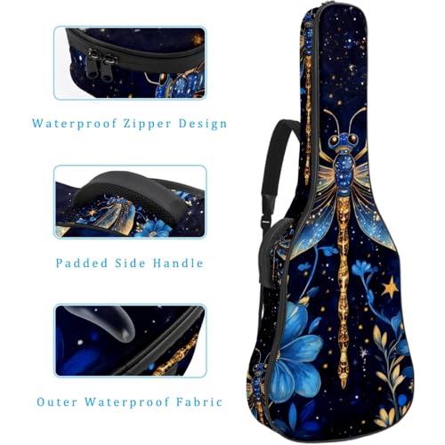 Housse guitare acoustique bleu étoilé imperméable 109 cm - 4