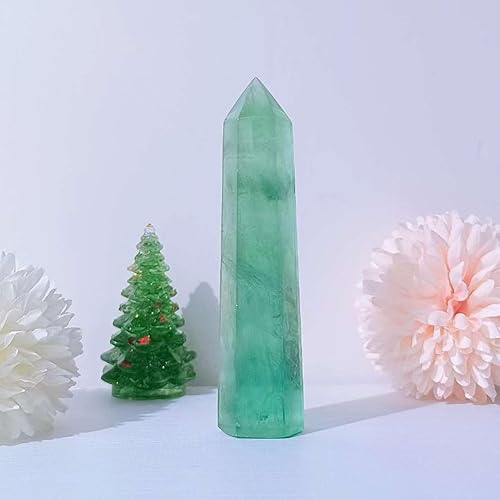 Miniatura 5 de LAIDANLA Varitas de cristales curativos de fluorita verde de 3.5 a 4 pulgadas, varita de energía natural de Reiki, piedra de obelisco de punta
