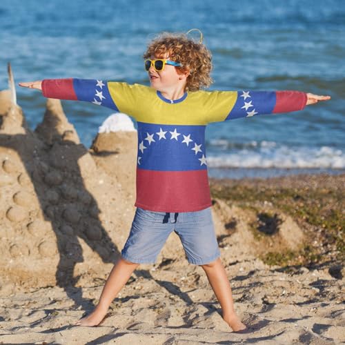 Image of Aflyko Patriot Boys' Rash Guard Shirts Flag of Guatemala Swim Shirt 3-12T