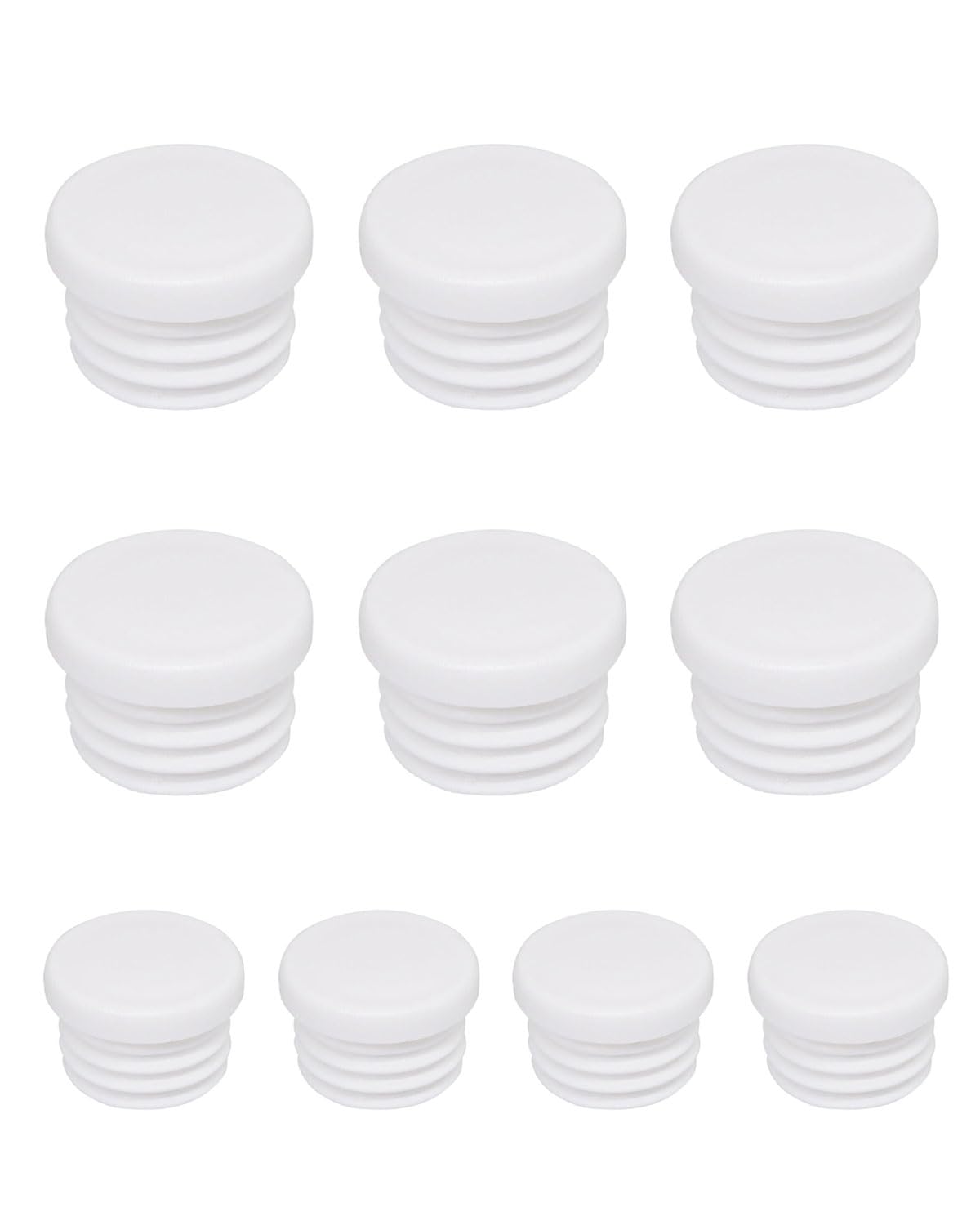 AORHOFJ 10 Piezas Tapones Redondos de Plástico para Tuberías, Tapones Redondos de Plástico PE - Tapones de 40mm para Tuberías Redondas, Tapones de Acero Inoxidable, Tuberías de Aluminio - Blanco
