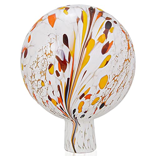 Jingle Bells Lauscha Gartenkugel Glas weiß/bunt geflammt