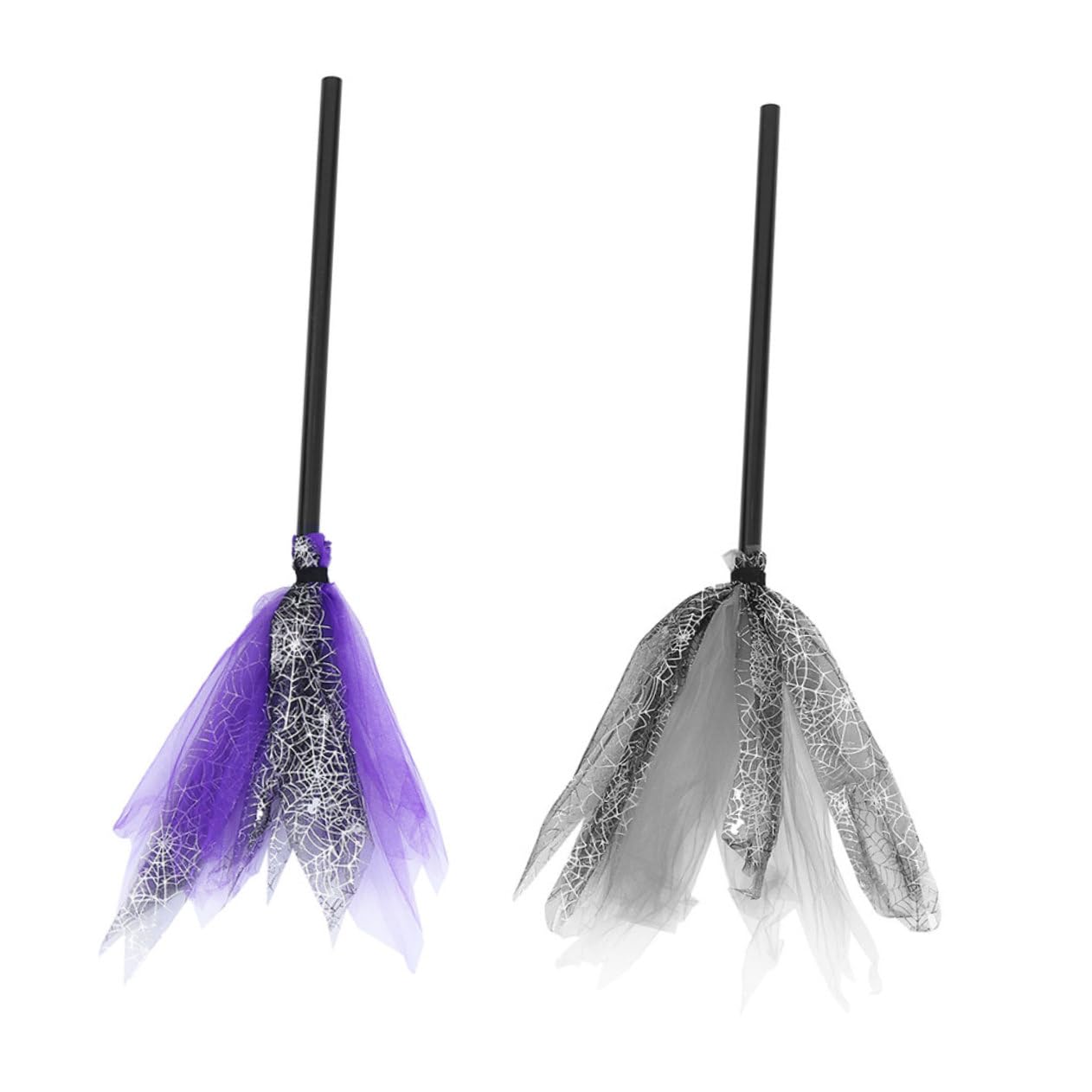 SEWOART 2pcs Witch Broom Witch Costume Party Decor Halloween Broom Ornament Halloween Party Costume Masquerade Broomstick Halloween Costume Broom Cosplay Broom Props Toy Broom Stick Mesh