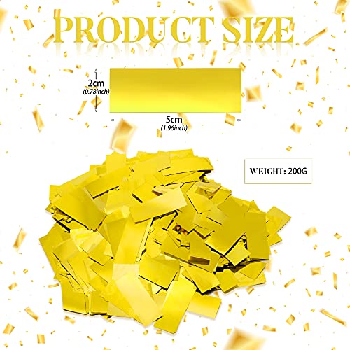 Image of Sumind 200 Grams Large Gold Confetti Foil Glitter Metallic Shredded Paper Filler Throwable Scatter Table Party Confetti for Wedding Graduation Birthday Baby Shower Celebrations Xmas Party Decor