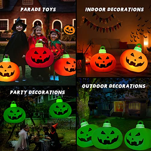 Halloween Decorations, Led Light Up Pvc Inflatable Ball For Halloween Party Indoor, Outdoor, Garden,Pool, Lawn, Yard Decoration Ornaments 1 Pcs 24Inch Pumpkin Decor #TOP2