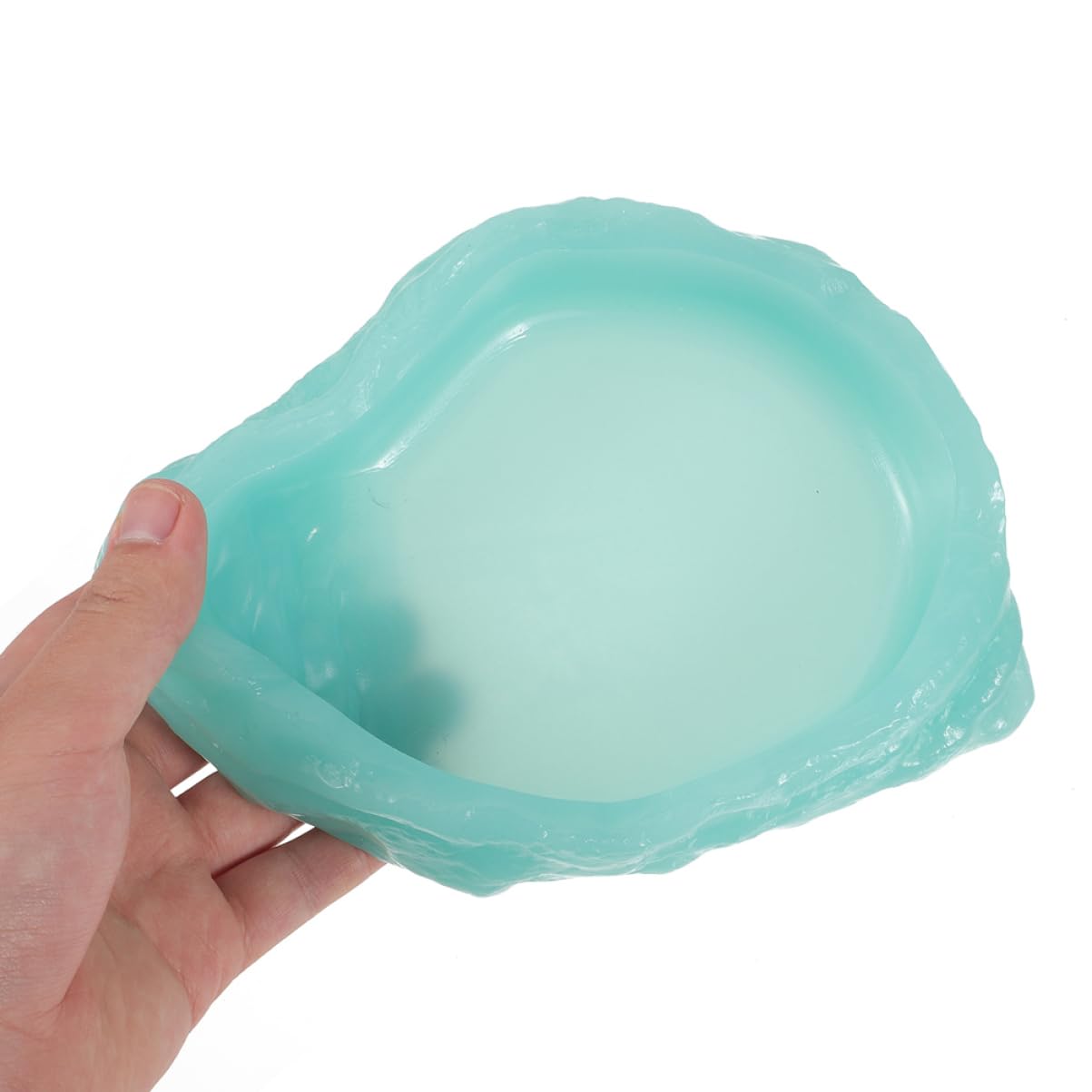 Happyyami 2 Ciotole Acqua per Rettili in Resina, Antiscivolo e Luminose al Buio, Stabili e Anti-rovesciamento, per Terrario