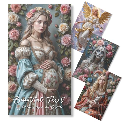 Beautiful Tarot: Tarot del Amor cartas, Almas Gemelas, Nuevo Amor tarot para Principiantes con significados, fácil e intuitivo, Guía y Video Curso de regalo 5 idiomas, Oráculo de Almas Gemelas