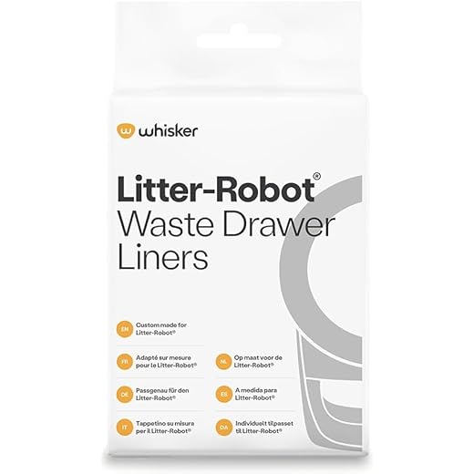 Litter-Robot Schubladenbeutel von Whisker, 50 Stück – Katzentoiletten-Beutel, eigens für Litter-Robot, 34–42 Liter Fassungsvermögen, schnell wechsel- und leerbar